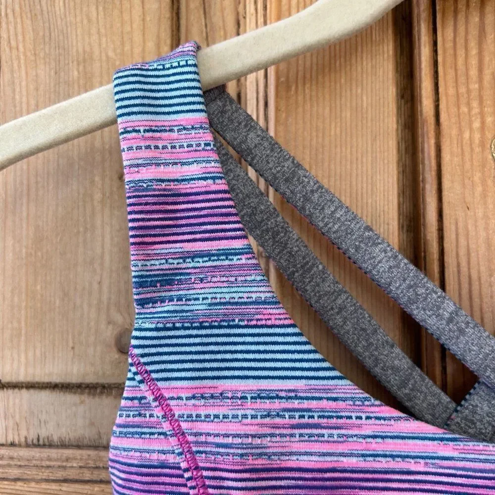 Lululemon Ivivva Reversible Sports Bra Gra‎ Pink Blue Strappy Girls Size 10?